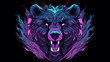 bear purple and turquoise vector, AI generation