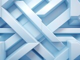 Fototapeta  - Beautiful futuristic Geometric background textured intricate 3D wall in light blue and white tones generative ai