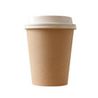 Blank take away kraft coffee cup isolated. Transparent PNG