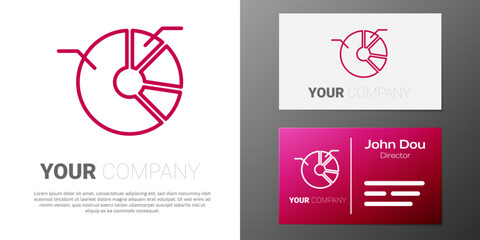 Poster - Logotype line Pie chart infographic icon isolated on white background. Diagram chart sign. Logo design template element. Vector