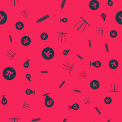 Poster - Set Square root of x glyph, Pencil, Pi symbol and Graph, schedule, chart, diagram on seamless pattern. Vector