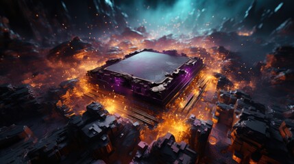 AI. CPU. Circuit board. Technology background. Central Computer Processors CPU concept. Motherboard digital chip. Tech science background. Integrated communication processor. 3D illustration