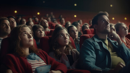 Audience watching a movie in the cinema