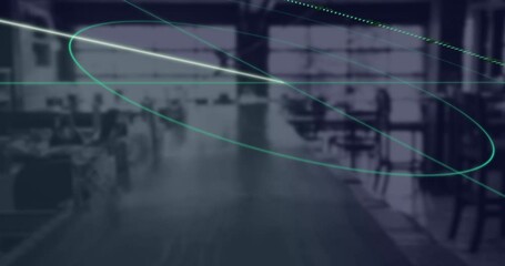 Poster - Animation of round scanner scanning against empty office