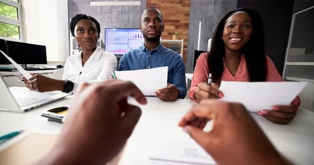 Wall Mural - African Man In Group Job Interview