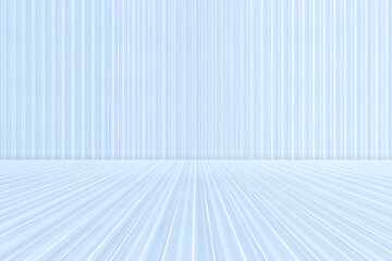 Poster - Blue and white geometric stripe background, artificial abstract space, 3D rendering.