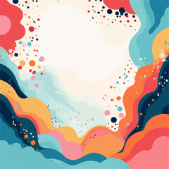 Hand drawn minimal background, style border, colorful