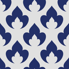 Classic Blue Retro Wallpaper Pattern.
