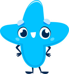 Poster - Cartoon cute funny plus symbol character with big eyes and happy smile face. Isolated vector mathematics and arithmetic sign for addition equations and use in educational, and mathematical contexts