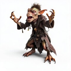 Scary Goblin on white background