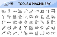 Tools And Machinery Line Icons Pack Vol 1