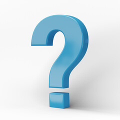 Fototapete - 3D question mark icon or ask faq answer solution isolated on transparent background png file.