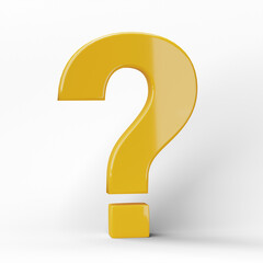 Fototapete - 3D question mark icon or ask faq answer solution isolated on transparent background png file.