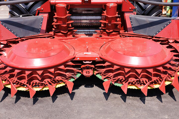 Agricultural machinery on a sunny day. Texture, background for design.