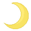 Pixel illustration of a half moon
