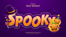 Decorative Spooky Halloween Editable Text Effect Vector Design