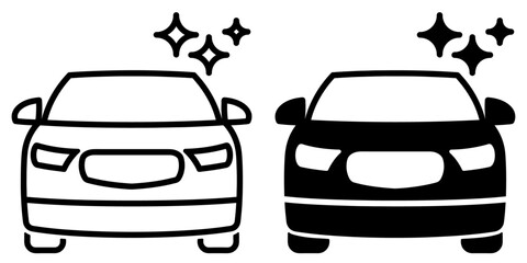 Poster - ofvs400 OutlineFilledVectorSign ofvs - car detailing vector icon . car cleaning sign . isolated transparent . black outline and filled version . AI 10 / EPS 10 / PNG . g11740