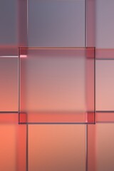 Poster - Vertical abstract transparent square glass background with gradient color