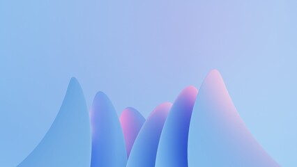 Poster - Simple wave light blue gradient background