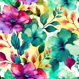 Fototapeta  - artistic colorful texture floral backdrop for interior decor generative ai