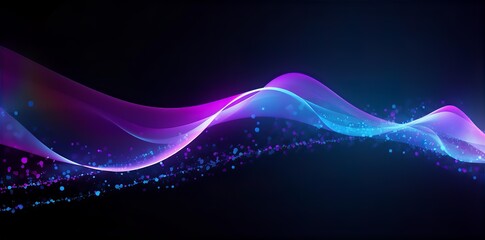 Wall Mural - 3d render, abstract background with colorful neon wavy lines