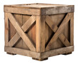 Old closed wooden crate isolated.