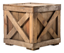 Old Closed Wooden Crate Isolated.