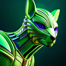 A Green Robotic Animal. 3d Rendered Illustration