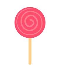 Poster - Lollipop candy semi flat colour vector object. Lollipop sweets. Halloween candy. Sweet food. Editable cartoon clip art icon on white background. Simple spot illustration for web graphic design