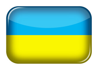 Fototapete - Ukraine web icon rectangle button with clipping path 3d illustration