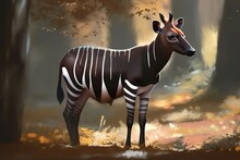 The Okapi Is A Mammal That Is Native To The Congo. Generated AI