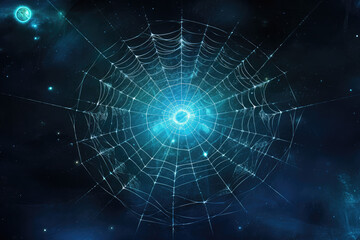 Starry Skies and Intricate Spider's Web Created with Generative AI