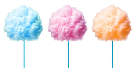 Wall Mural - Cotton Candy Set Isolated on Transparent Background
