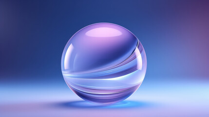 Fototapete - A vibrant purple and blue sphere against a captivating blue backdrop