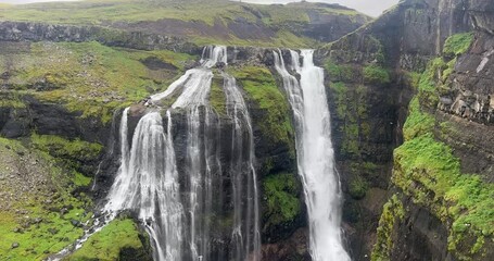 Wall Mural - Glymur Waterfall in Iceland, the second highest waterfall in Iceland