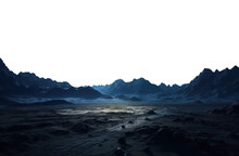 Moon Surface. Isolated Transparent PNG. Alien Landscape. Desert Landscape.