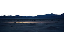 Dry Desert At Night. Isolated Transparent PNG. Alien Landscape. Desert Landscape.