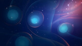 Fototapeta Pokój dzieciecy - Animation of blue spots of light over blue circles