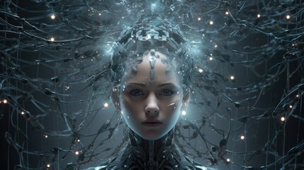 Synaptic Synthesis: Human-like Android in a Vast Neural Network, Generative AI