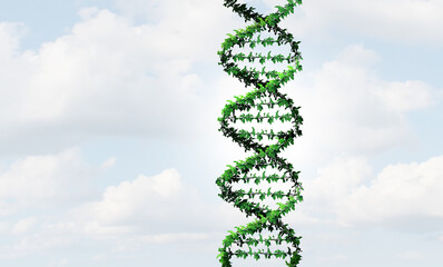 Genetics And Biology as DNA therapy and Gene editing as a double helix concept as a medical genetic genes as chromosomes as GMO genomics or biotechnology symbol 