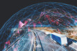 © C.Castilla - Camiones y seguimiento del transporte. Carretera y entrega.Transporte autónomo. Automoción sin conductor. Sistema de asistencia y seguridad en el tráfico.