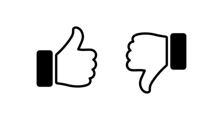 Wall Mural - thumb up and thumb down