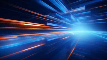 Fototapete - An abstract background with blue and orange lines