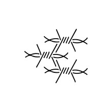 Vector Illustration Of Barbed Wire Concept