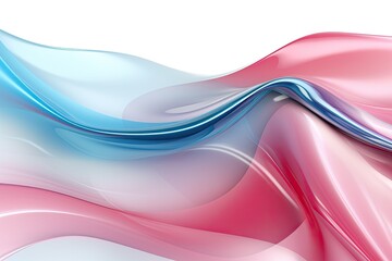 Fototapete - abstract background with smooth lines in pink, blue and white colors, 3d rendering modern minimal wallpaper with wavy background, AI Generated