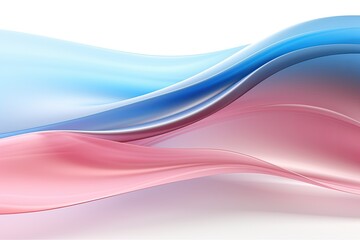 Fototapete - abstract blue and pink background with smooth wavy lines. 3d rendering modern minimal wallpaper with wavy background, AI Generated