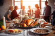 © Виктория Марьенко - Thanksgiving party: family dining with roast turkey