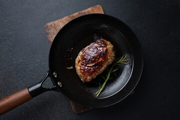 Wall Mural - Tasty grilled steak with rosemary