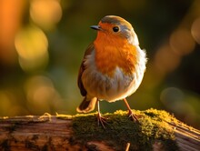 European Robin Red-breasted European Songbird Wildlife Photography Generative AI