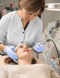 Electroporation procedure close-up. Girl on a cosmetic procedure